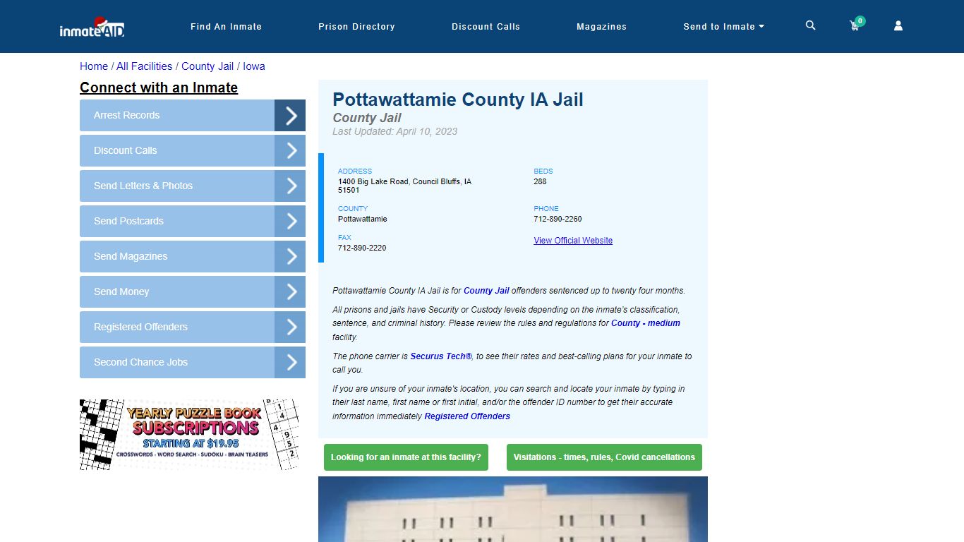 Pottawattamie County IA Jail - Inmate Locator - Council Bluffs, IA